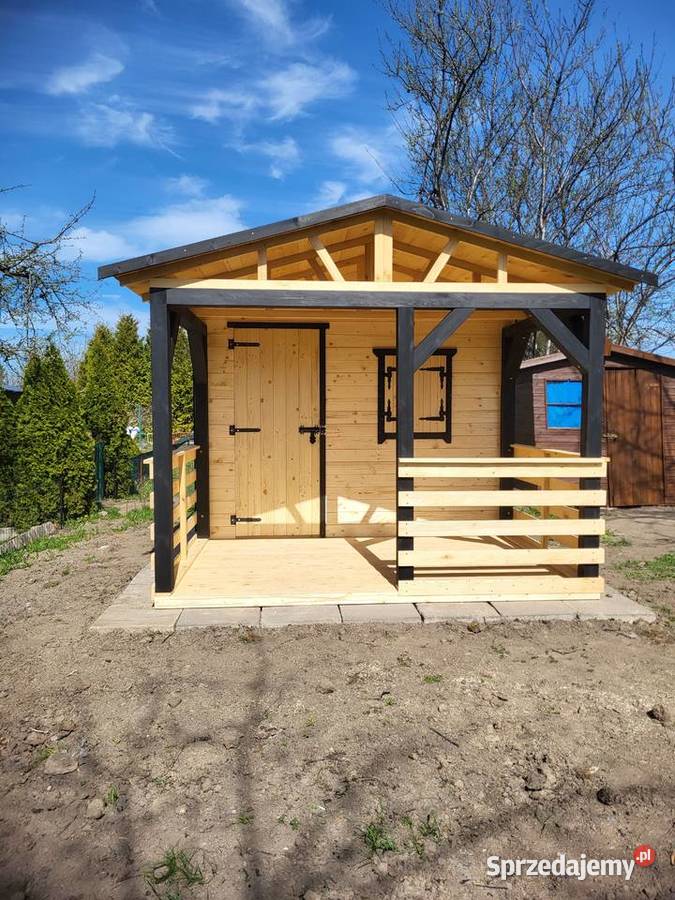 Domek narzędziowy ogrodowy z tarasem montaż kraj