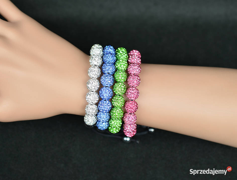 Bransoletka shamballa 15 kul cyrkonie zielona Łódź sprzedam