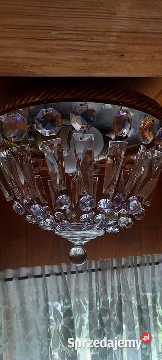 Mały plafon z kryształami mosiężna rama łódzkie Skierniewice