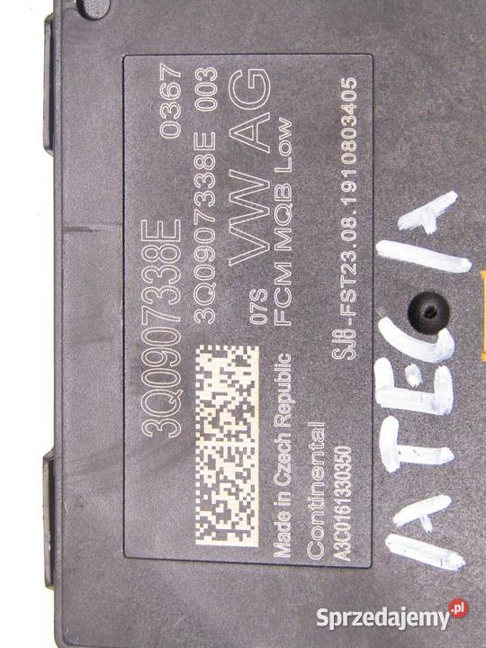 MODUŁ STEROWNIK ŚWIATEŁ SEAT ATECA 3Q0907338E Części samochodowe