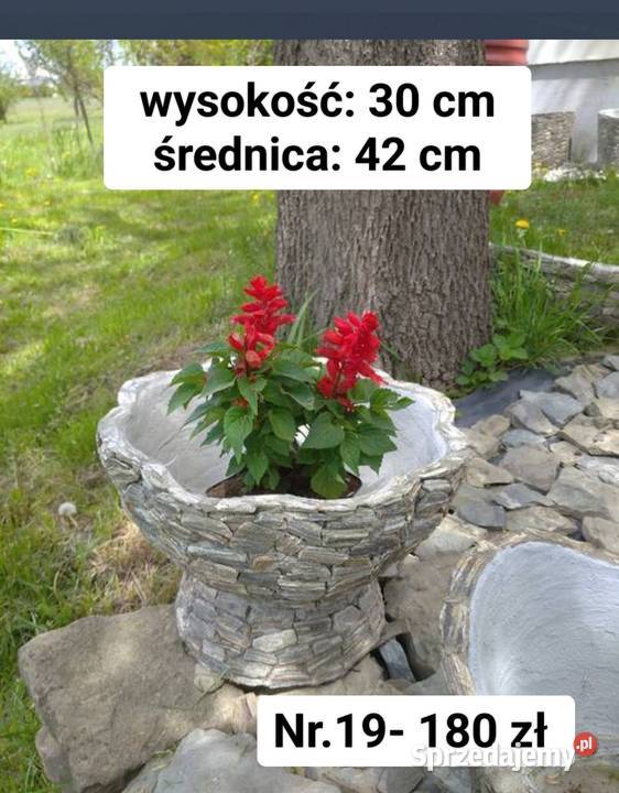19 Donica kwiat z kamienia naturalnego Długołęka-Świerkla sprzedam
