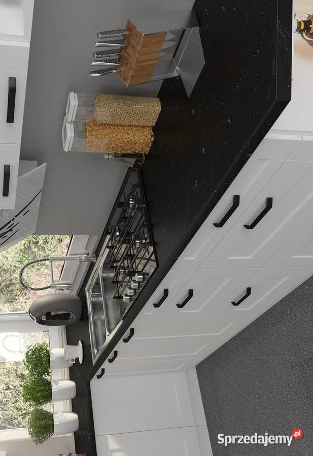 Duży zestaw mebli kuchennych narożnybiały mat z Komplety mebli Poznań