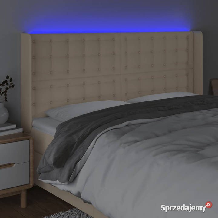 Zagłówek do łóżka z LED kremowy 203x16x118128 Warszawa sprzedam