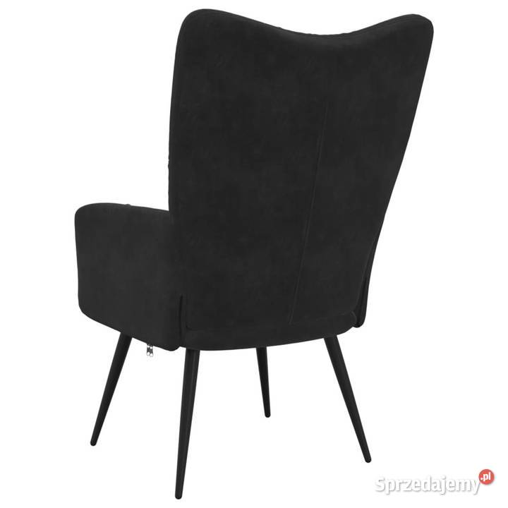Fotel czarny obity aksamitem WM328079 Warszawa