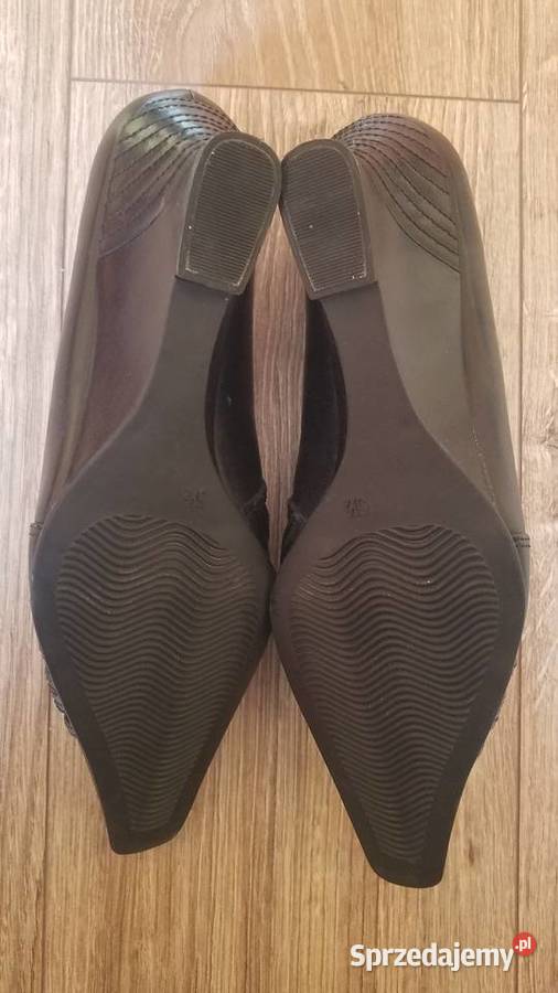 Buty pantofle Caprice 3637 235 skórzane czarne podlaskie Białystok