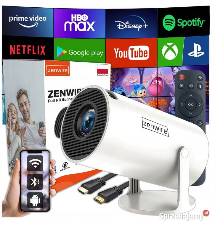Mini Projektor 360 Zenwire R1 Android WiFi 6 Bydgoszcz