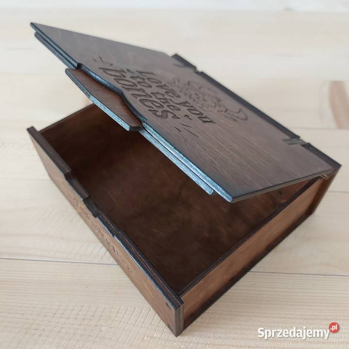 Pudełko Kocham Cię do szpiku kości Drewniane