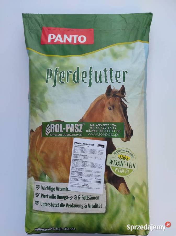 Pasza koni Aktiv Musli 20 Panto Strzelce Wielkie