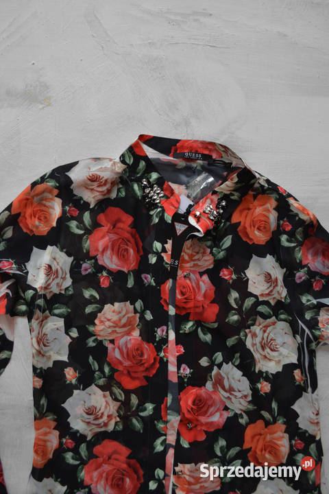 czarna koszula w kwiaty Guess XS 34 Kwiatki Warszawa