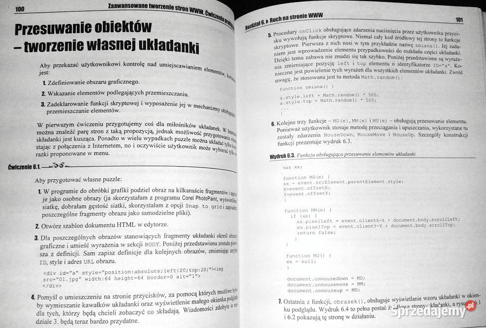 Tworzenie stron WWW Ćwiczenia praktyczne Maria Rok wydania 2001 Chełm sprzedam