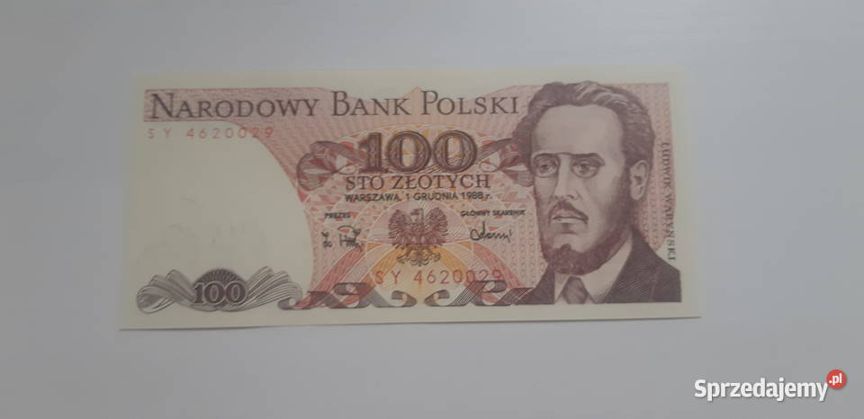 100 zł SY 1988 UNC Ludwik Waryński