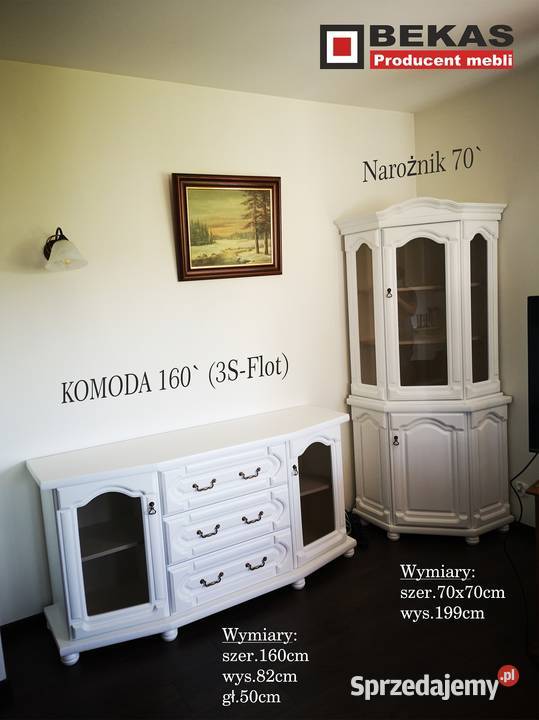 Komplet Witryna 180 Narozna Orzech Włoski dolnośląskie Jelenia Góra