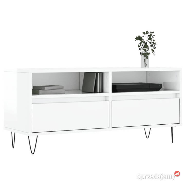 Szafka pod TV wysoki połysk biała 100x345x445 mazowieckie Warszawa