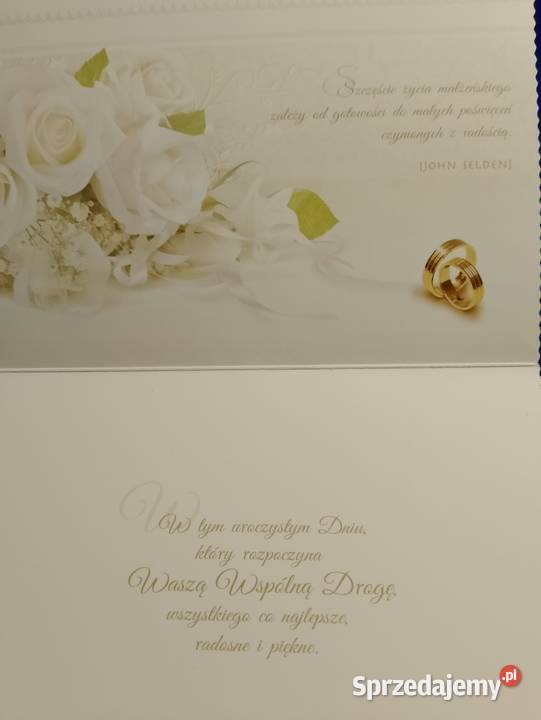 Kartka okolicznościowa z życzeniami W DNIU ŚLUBU wielkopolskie Oborniki