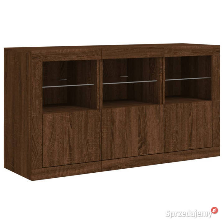 Szafka z oświetleniem LED brązowy dąb 123x37x67 Warszawa