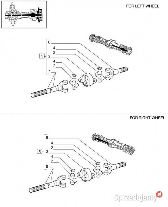 Holland T6010 Półoś przegubowa yoke 73250mm l Jastrzębniki