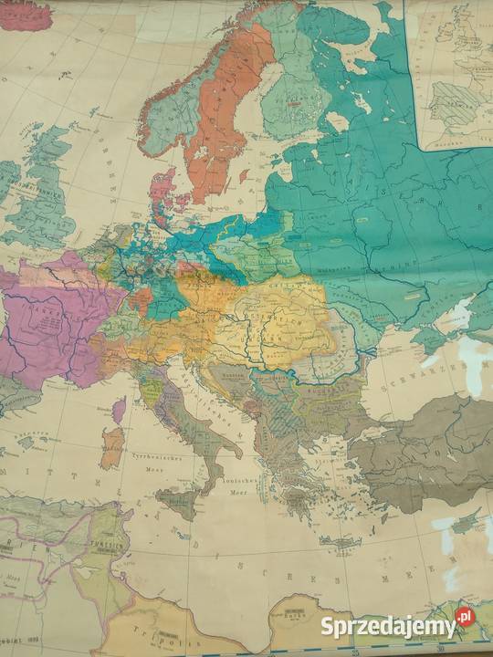 Mapa Europy 1899 150 x 200 Gdów