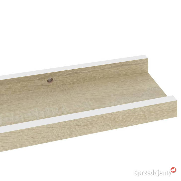 Półki ścienne 2 biel i dąb sonoma 60x9x3 Półki sprzedam