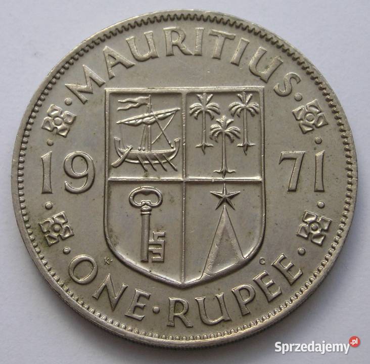 MAURITIUS 1 RUPEE 1971 ELŻBIETA II STAN 2 Numizmatyka łódzkie Łódź