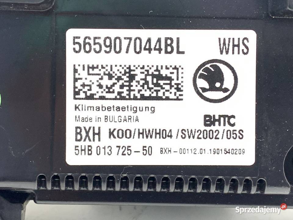 PANEL STEROWANIA NAWIEWU SKODA KAROQ 565907044BL