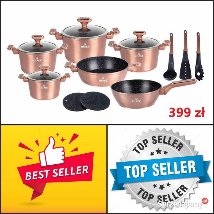 Zestaw garnków Zilner Rose Gold 15 el Kraków