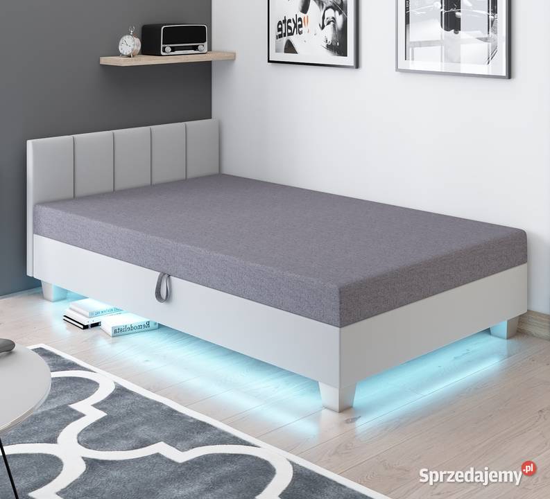 Łóżko jednoosobowe Tapczan do spania z materacem 90cm Łóżka Łóżka i materace