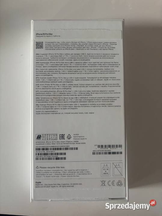 Nowy Nieużywany iphone 16 Pro 256GB Desert Sochaczew