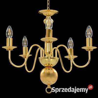 vidaXL Żyrandol złoty 5 żarówek E14sku281617 Lampy