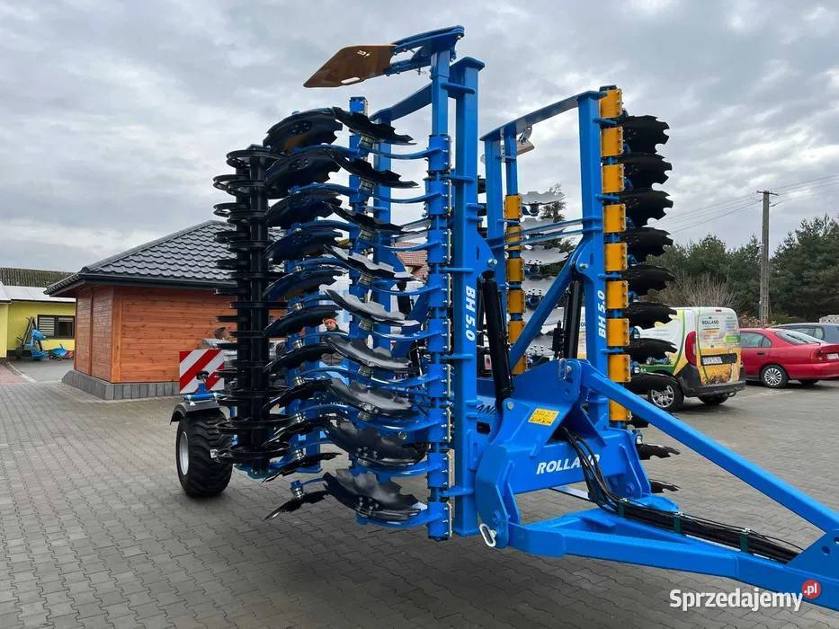 Brona talerzowa 5m ciągana wózek hydrauliczna