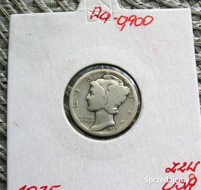 USA 10 Cent 1935r - SREBRO