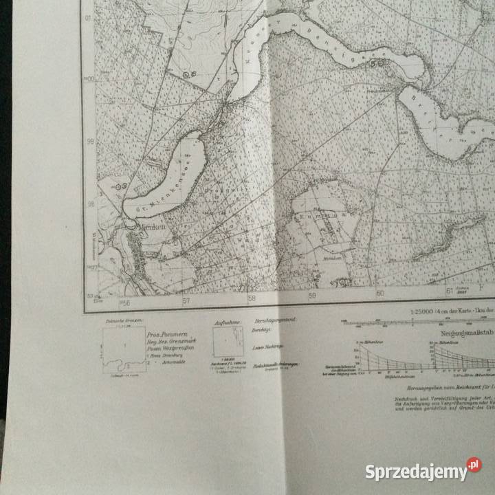 1213 Niemiecka Mapa Kalisza Antykwariat