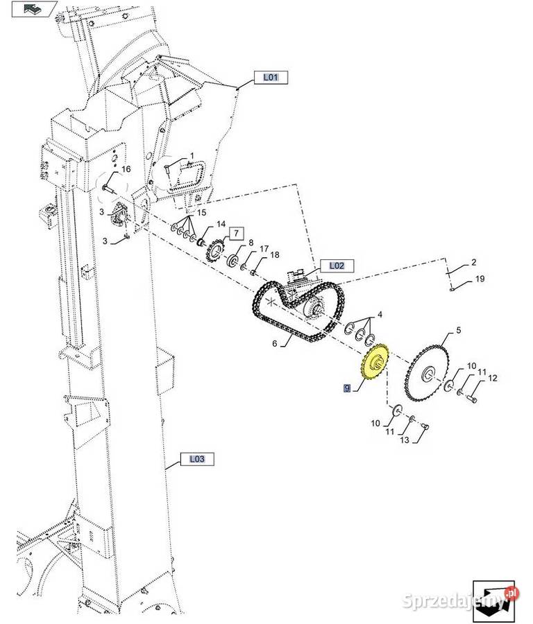 Koło łańcuchowe podajnika Holland 84383622 Białystok