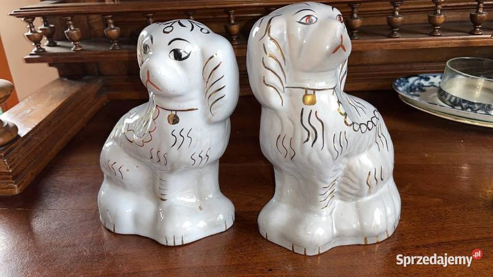 Figurka psa kominkowego Mam 2 sztuki Lustrzane