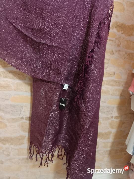 KosztyFioletowo Srebrna chusta szal Kraków