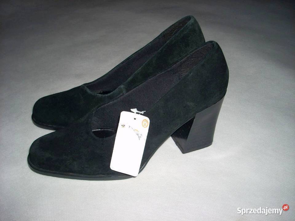 CA Buty Skóra Zamsz NOWE 37 czółenka