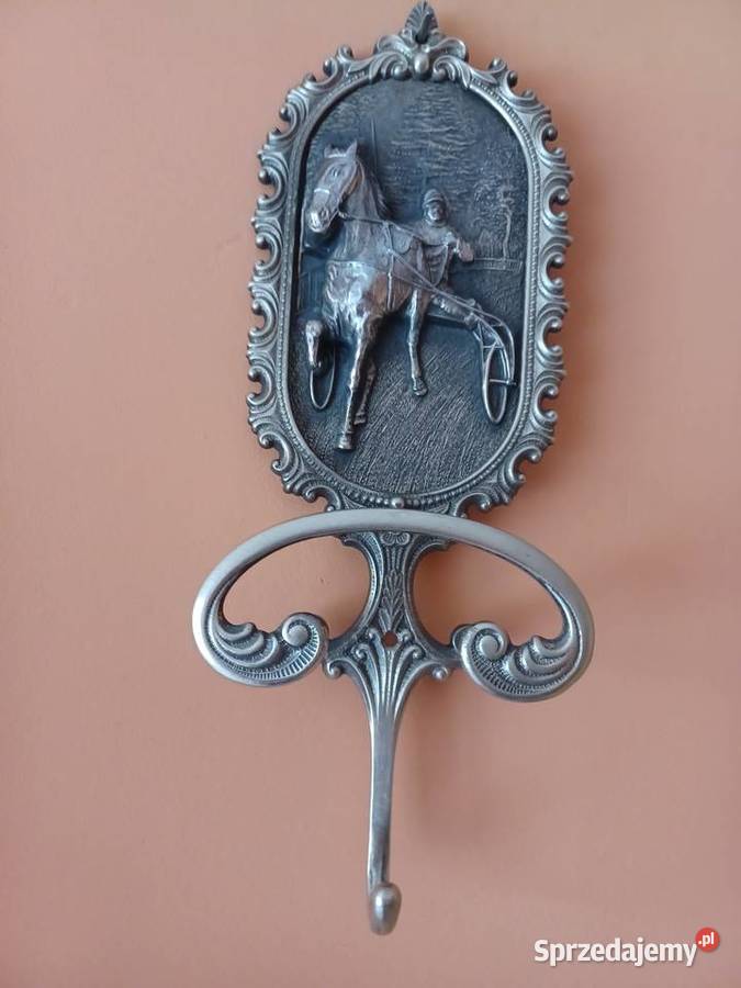 Piękny duży wieszak mosiężny Poznań