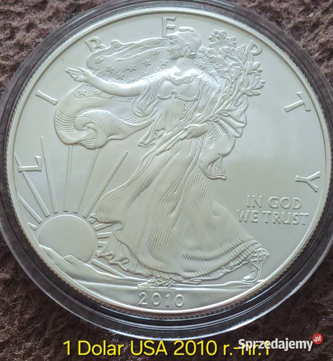 1 Dolar USA 2010 r OZ Srebra 9999 mennicze 1 Numizmatyka Konin sprzedam