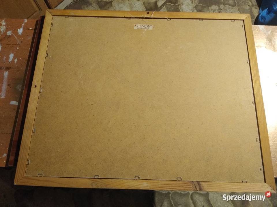 Stary obraz w ramce obrazek z czasów PRL Kwiaty śląskie Dąbrowa Górnicza