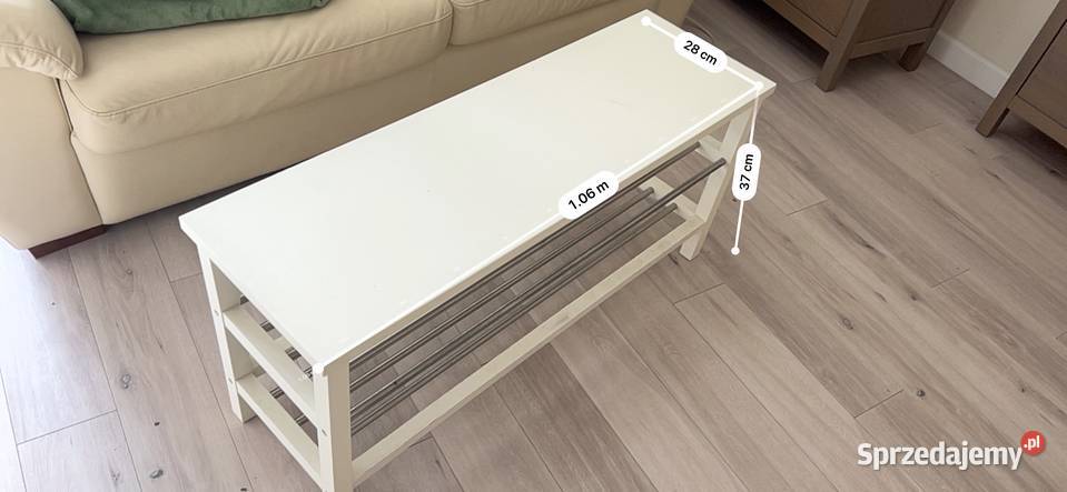 IKEA TJUSIG ławka z półką na buty biała 108 34cm mazowieckie Warszawa