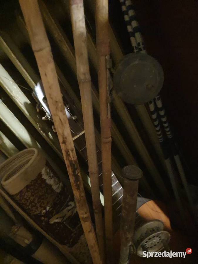 Stare wędki bambusowe muchowe i kołowrotki Warszawa