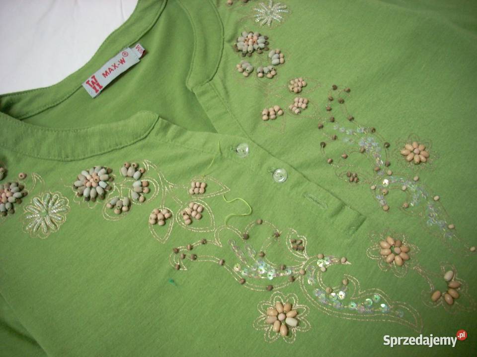 Zielona Bluzka Koraliki 36 38