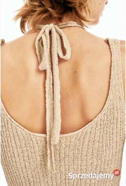 dwuwarstowa sukienka z ażurowej dzianiny HM xxs Spódnice i sukienki