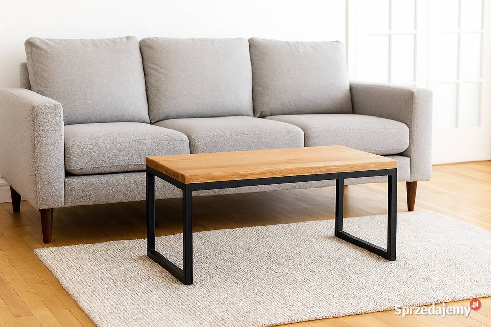 Stolik Kawowy Dębowy LOFT Ława 100 Lite Drewno Gdańsk