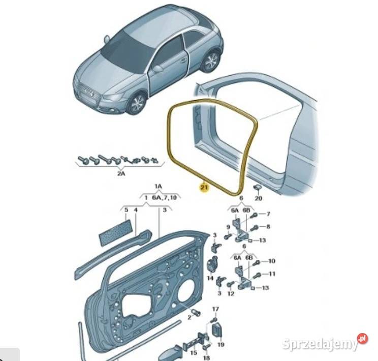 USZCZELKA DRZWI WEWNĘTRZNA PRZÓD LEWA AUDI A1 Turek