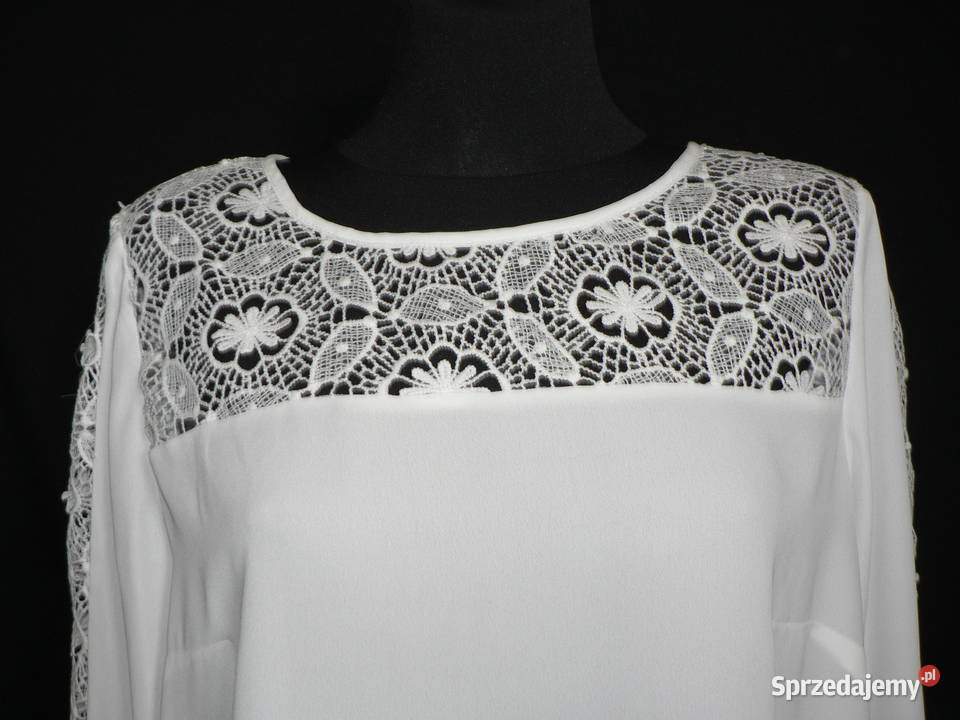 FF piękna biała bluzka z koronką4446 łódzkie Łódź