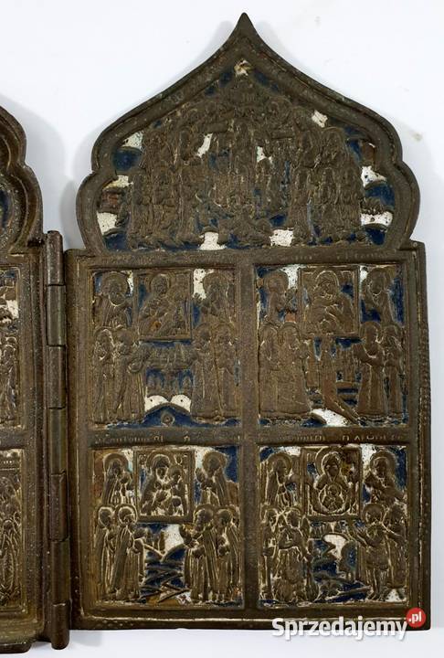 Ikona podróżna Tetraptyk Rosja XIXw 0425 Warszawa