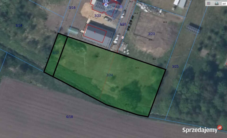 Działka budowlanoinwestycyjna 68m