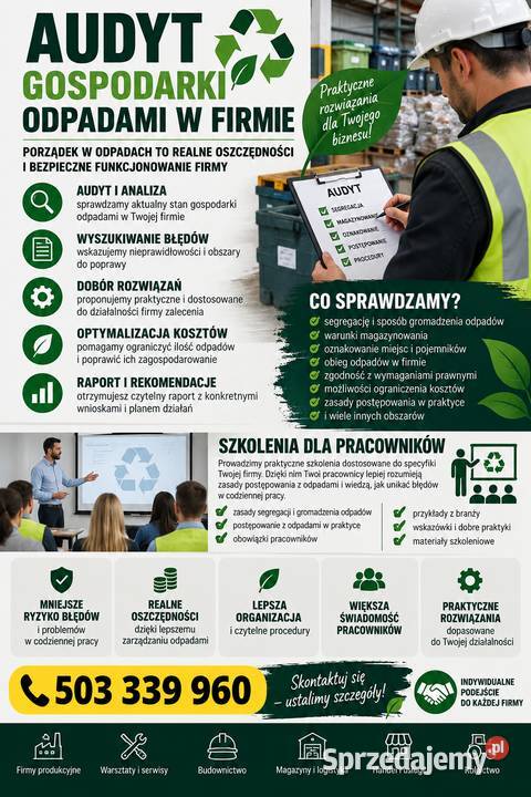 AUDYT GOSPODARKI ODPADAMI W FIRMIE SZKOLENIA Warszawa