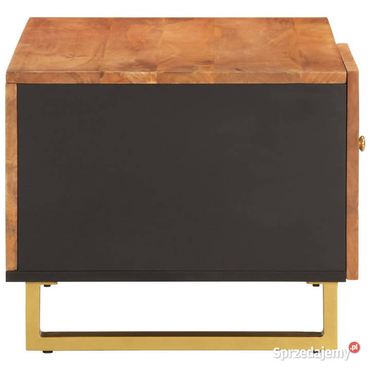 Stolik kawowy brązowoczarny 80x50x40 lite drewno Warszawa