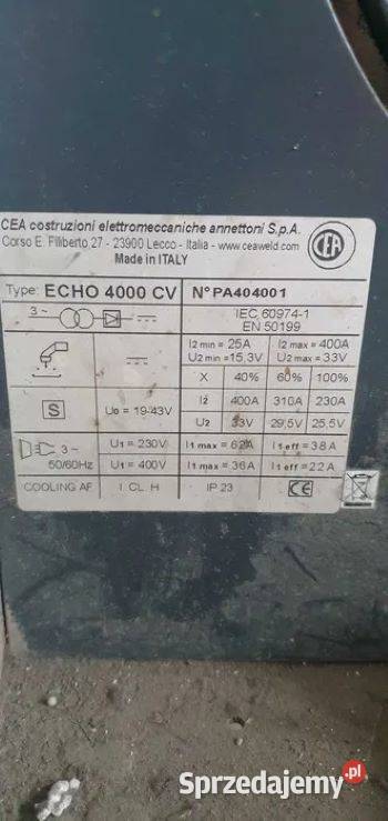 Zestaw spawalniczy Echo 4000CV WYPRZEDAŻ Pozostałe łódzkie sprzedam
